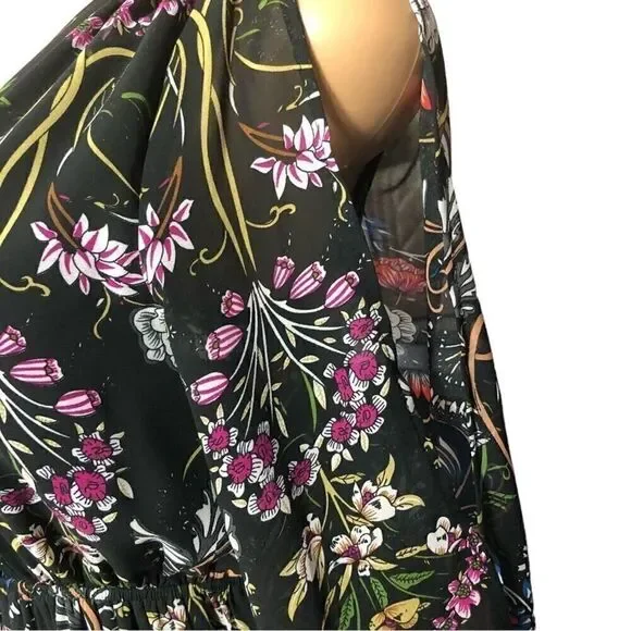 LUCCA Boho Black Floral Maxi Dress - Picture 8 of 15